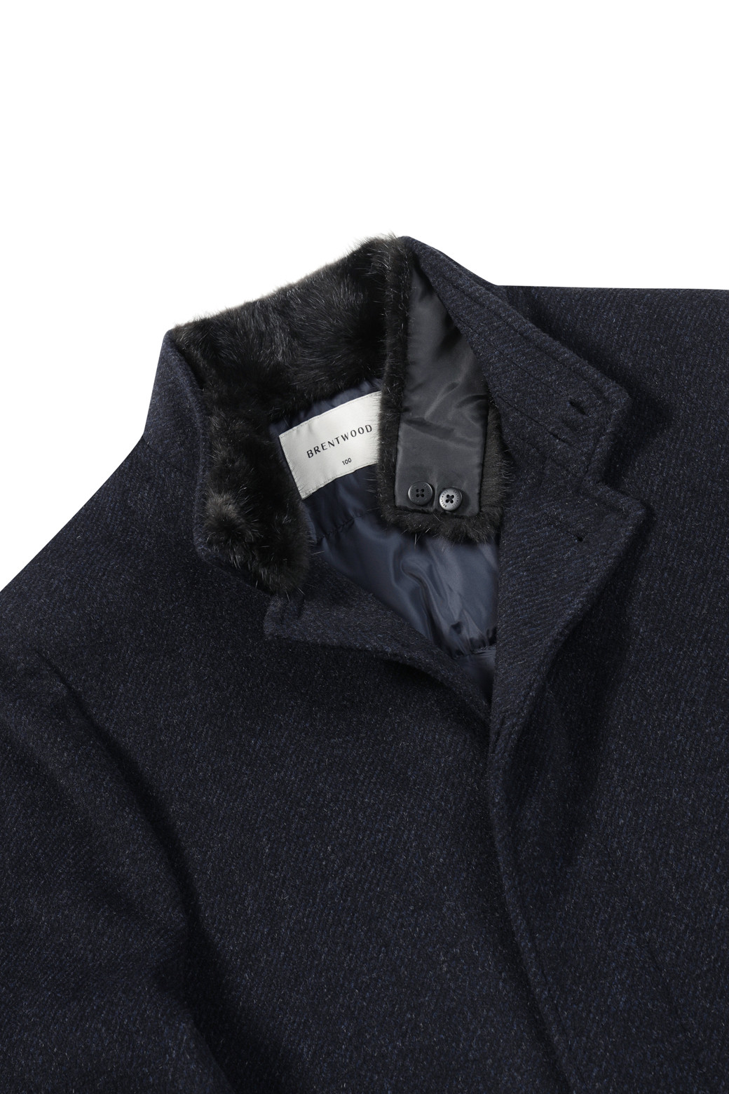 BRENTWOOD - 코트 - 칼라 FUR 울/캐시미어 블렌디드 코트