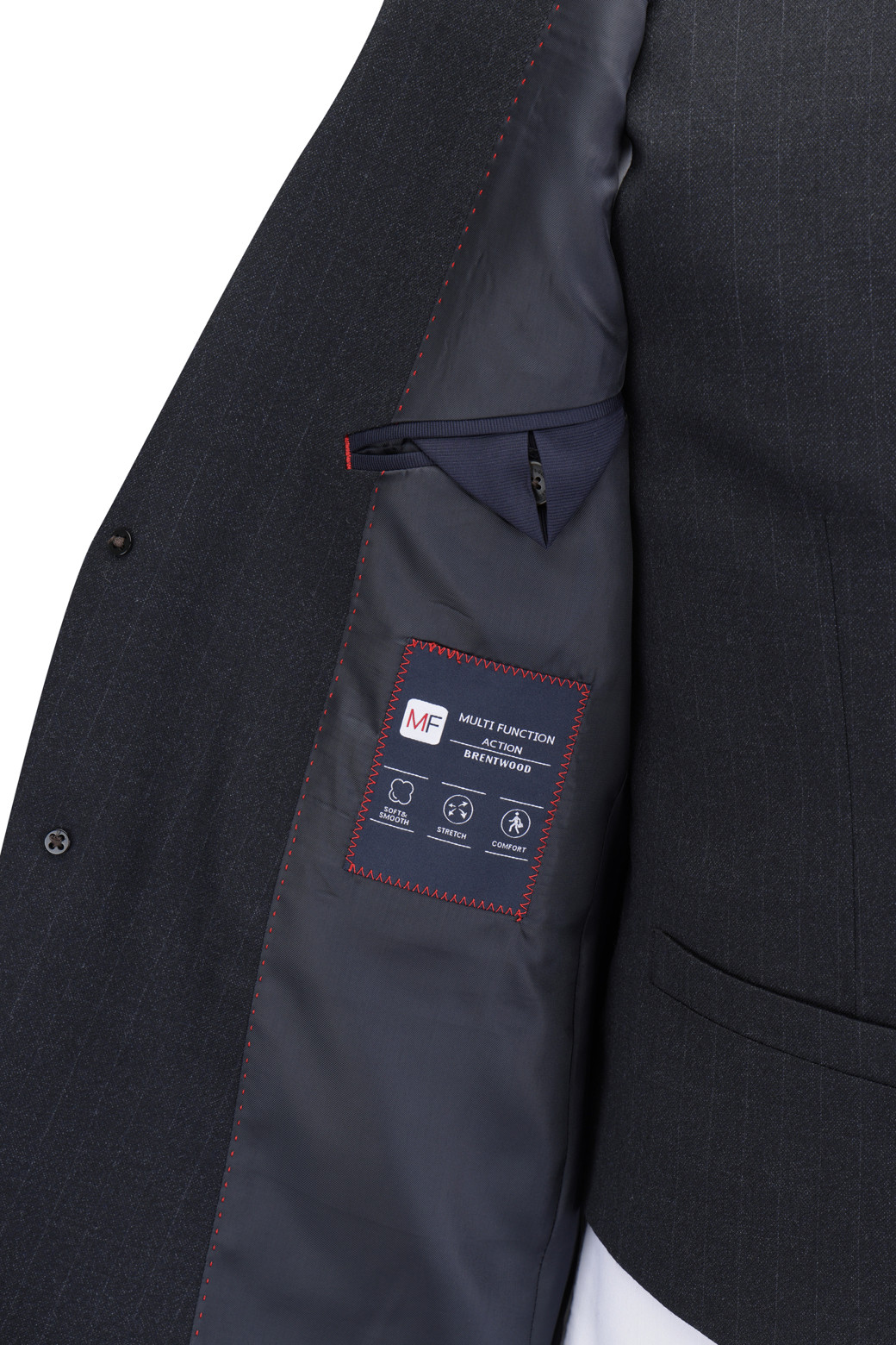 BRENTWOOD - 수트 - [액션슈트] 울블렌디드 스트라이프 슬림 슈트