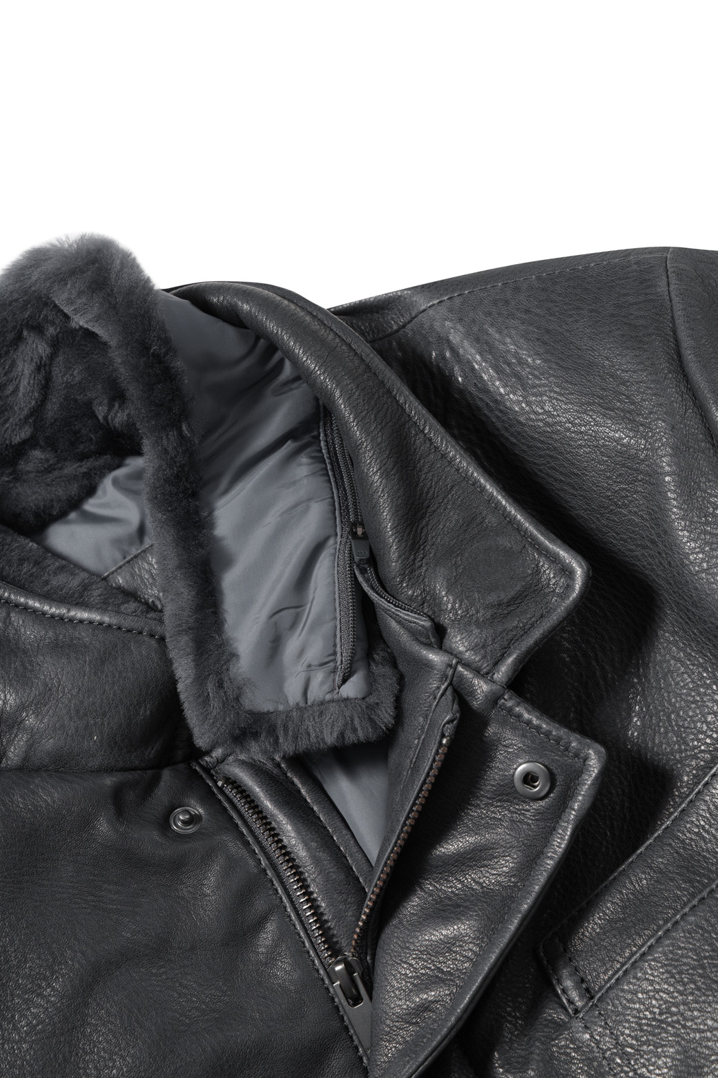 BRENTWOOD - 블루종/점퍼 - FUR 칼라 양가죽 다운 사파리