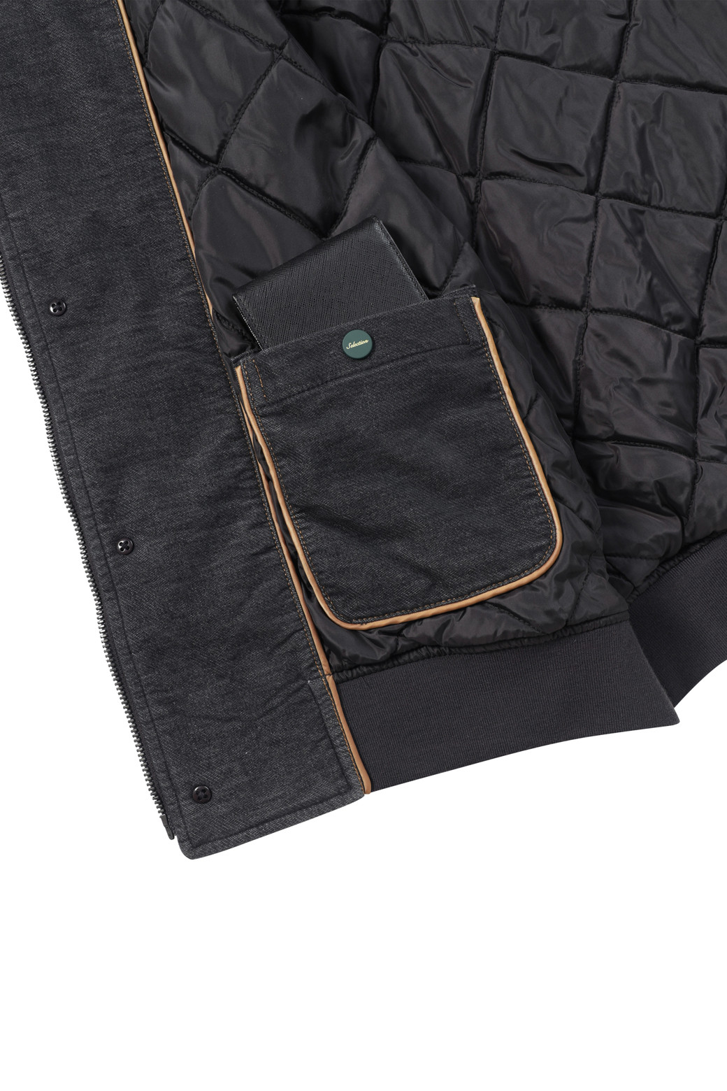 BRENTWOOD - 블루종/점퍼 - [셀렉션] 니트 배색 몰스킨 블루종