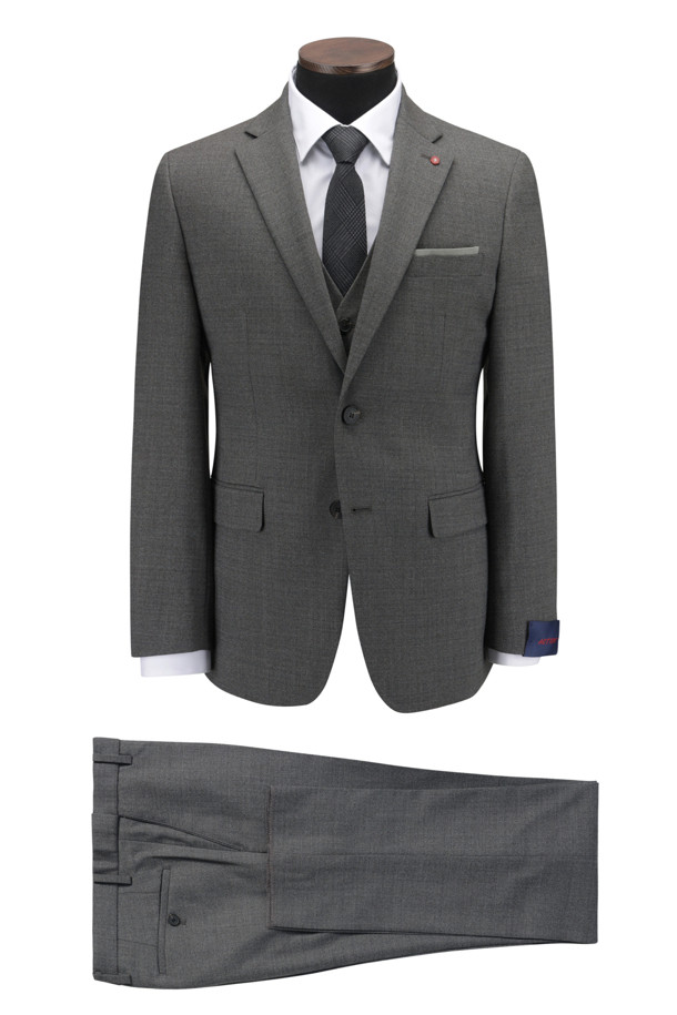 BRENTWOOD - 수트 - [액션슈트] 울블렌디드 멜란지 베이지 슬림 슈트