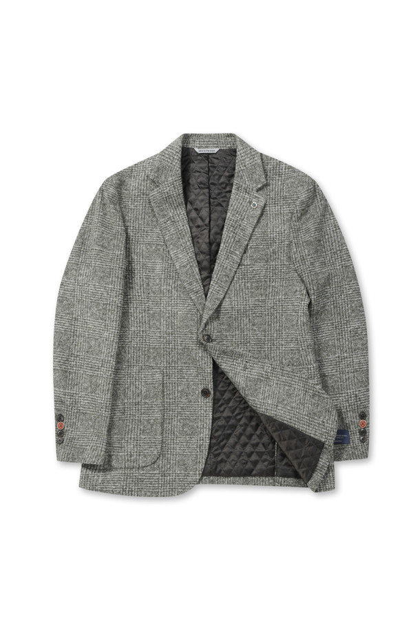 이탈리아 로마사 울 혼방 저지 소재의 울저지 글렌체크 재킷입니다. 카키와 아이보리 두 가지 색상으로 출시되었으며, 겨울철 일상, 오피스룩, 비즈니스 캐주얼에 모두 잘 어울립니다. 클래식, 캐주얼, 미니멀 스타일을 아우르는 디자인으로, 레귤러핏 투 버튼 테일러드 자켓입니다. 바이린 충전재 퀼팅, 부토니에 장식, 소매 컬러 단추 배색, 전체 안감 처리로 고급스러움을 더했습니다. 부드러운 촉감과 레귤러 기장의 긴 소매 디자인으로 편안하게 착용할 수 있습니다.