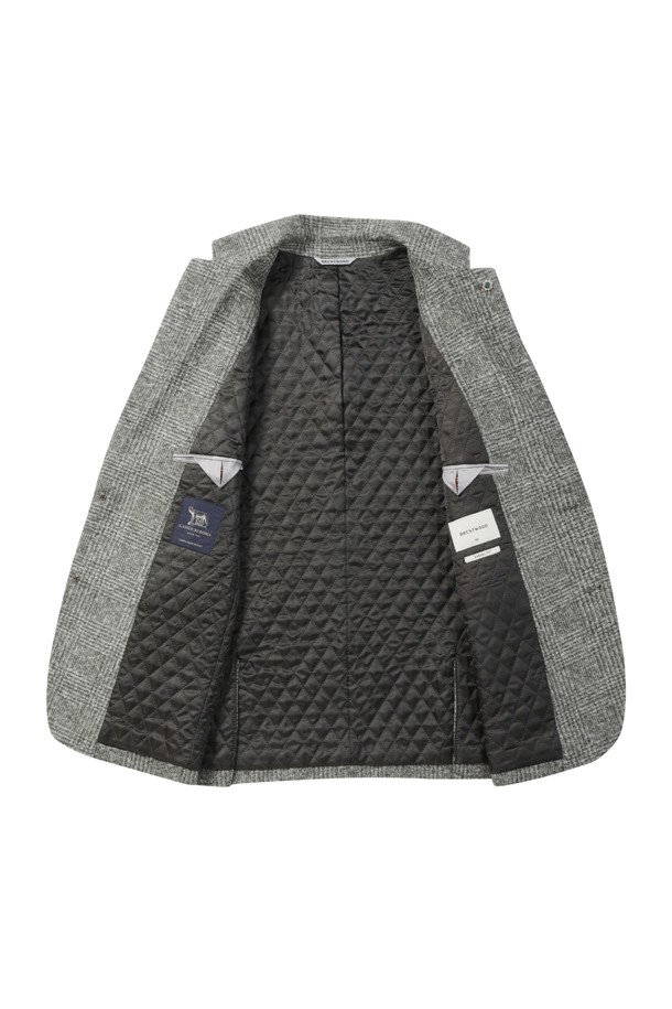 이탈리아 로마사 울 혼방 저지 소재의 울저지 글렌체크 재킷입니다. 카키와 아이보리 두 가지 색상으로 출시되었으며, 겨울철 일상, 오피스룩, 비즈니스 캐주얼에 모두 잘 어울립니다. 클래식, 캐주얼, 미니멀 스타일을 아우르는 디자인으로, 레귤러핏 투 버튼 테일러드 자켓입니다. 바이린 충전재 퀼팅, 부토니에 장식, 소매 컬러 단추 배색, 전체 안감 처리로 고급스러움을 더했습니다. 부드러운 촉감과 레귤러 기장의 긴 소매 디자인으로 편안하게 착용할 수 있습니다.