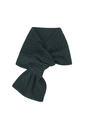 울/캐시미어 케이블 니트 머플러