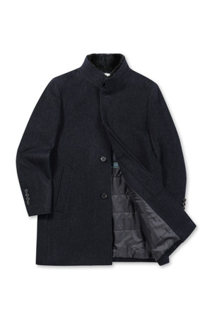 칼라 FUR 울/캐시미어 블렌디드 코트