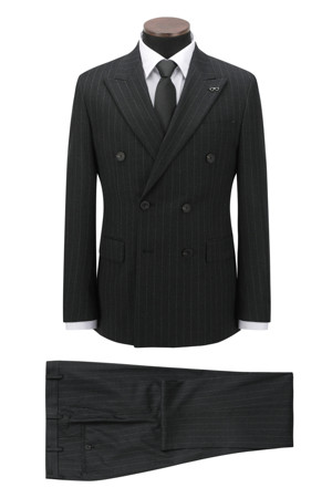 울블렌디드 스트라이프 슬림 슈트