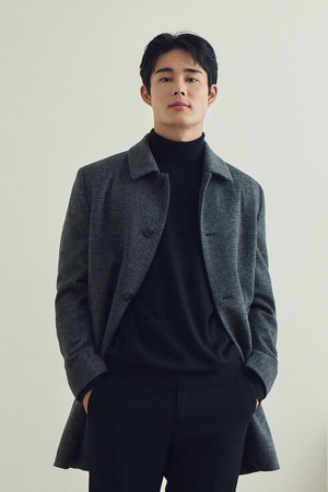 울/캐시미어 블렌디드 하프 코트