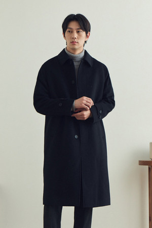 울/캐시미어 블렌디드 싱글 롱 코트