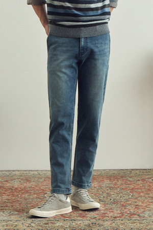 릴렉스핏 기모 블루 데님