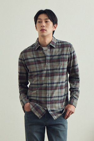 가먼트다잉 체크 캐주얼셔츠