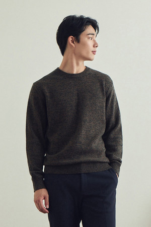 [셀렉션] 울100 트위드 라운드넥 스웨터