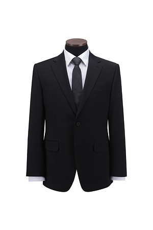 울블렌디드 블랙 평직 슈트 자켓