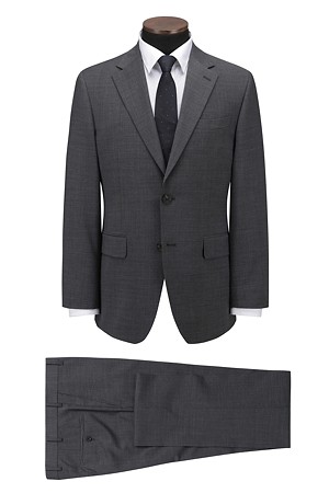 울블렌디드 라이트그레이 평직 슈트