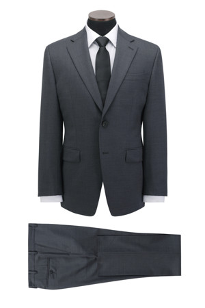 울블렌디드 솔리드 그레이 슈트