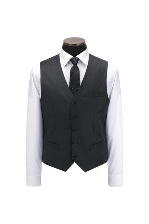 [셀렉션] 울100 그레이 솔리드 슈트 베스트