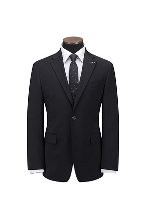 울블렌디드 평직 네이비 슬림 슈트 자켓