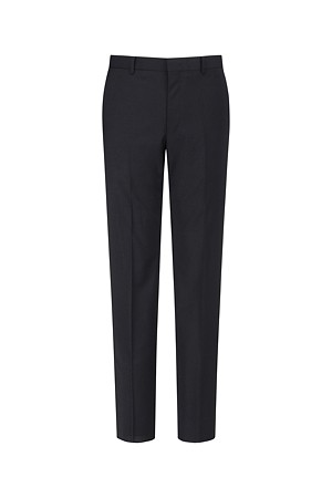 울블렌디드 평직 네이비 슬림 슈트 팬츠