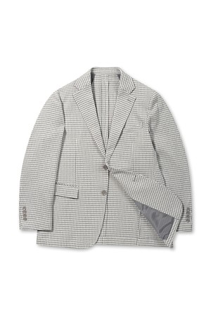 미니멀 체크 경량 써커 자켓