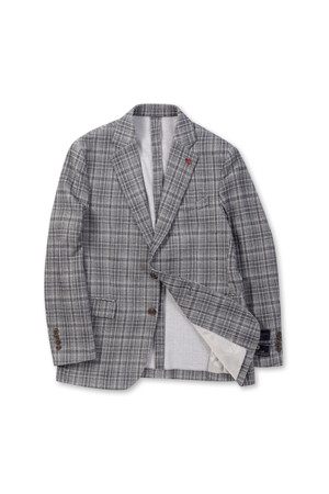 글렌체크 조직 자켓