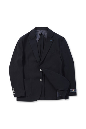 사선 조직 솔리드 블레이저