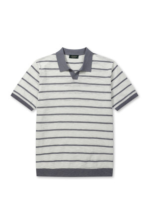 [셀렉션] 워셔블 라인 배색 폴로넥 스웨터