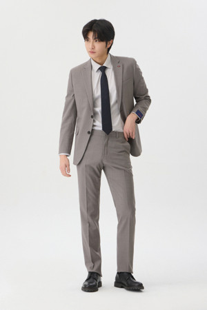 [액션슈트] 울블렌디드 베이지 슬림 슈트 팬츠