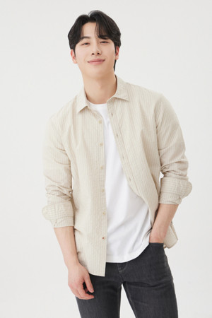 린넨코튼 스트라이프 캐주얼셔츠