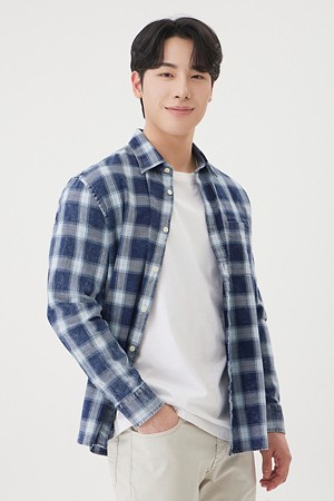 인디고 체크 캐주얼셔츠