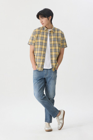 린넨코튼 멀티 체크 캐주얼셔츠
