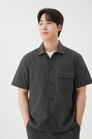 [아주편한] 워셔블 솔리드 써커 셔켓