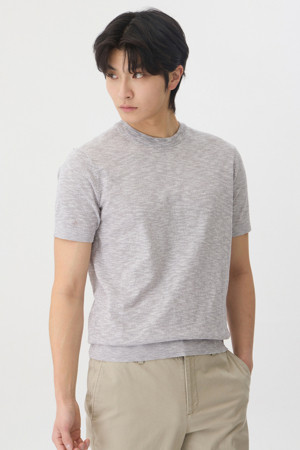 [셀렉션] 워셔블 투톤 슬럽 라운드넥 스웨터