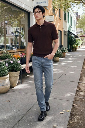 릴렉스핏 라이트블루 데님