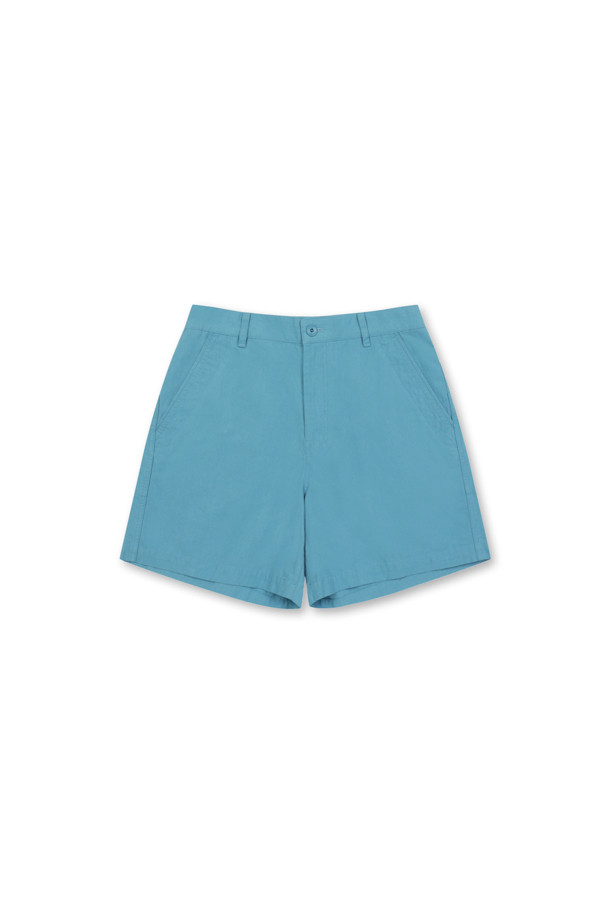 AMOUPRE - 캐주얼팬츠 - Cotton Oxford Shorts (Blue)