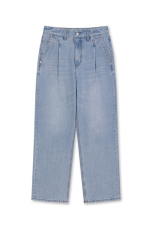 Wide One Tuck Denim (Blue)