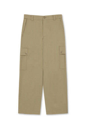 Wide Cargo Slacks (Beige)