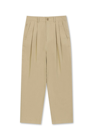 Straight Two Tuck Pants (Beige)