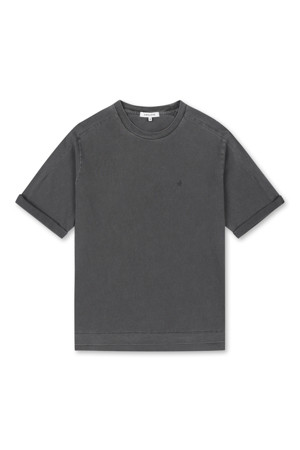 A Embroidery Dyeing Semi Over Tshirt (Dark Gray)