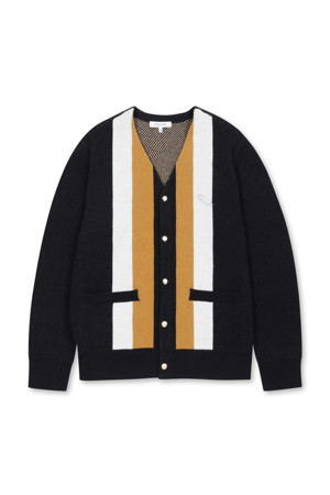 Block Pattern Cardigan (Black)