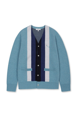 Block Pattern Cardigan (Blue)