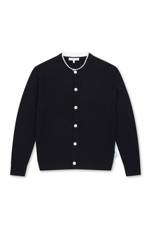 Eco Crew Neck Cardigan (Black)