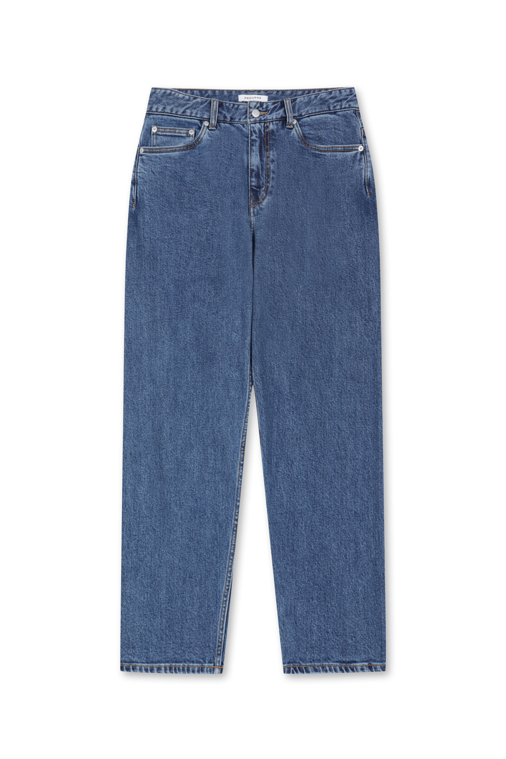 AMOUPRE - 데님 - Signature Tapered Denim (Dark Blue)