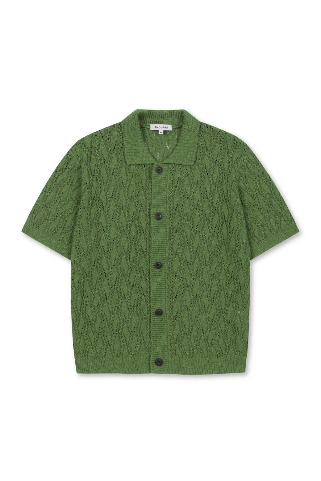 AMOUPRE - 가디건 - Short Sleeve Cardigan (Green)