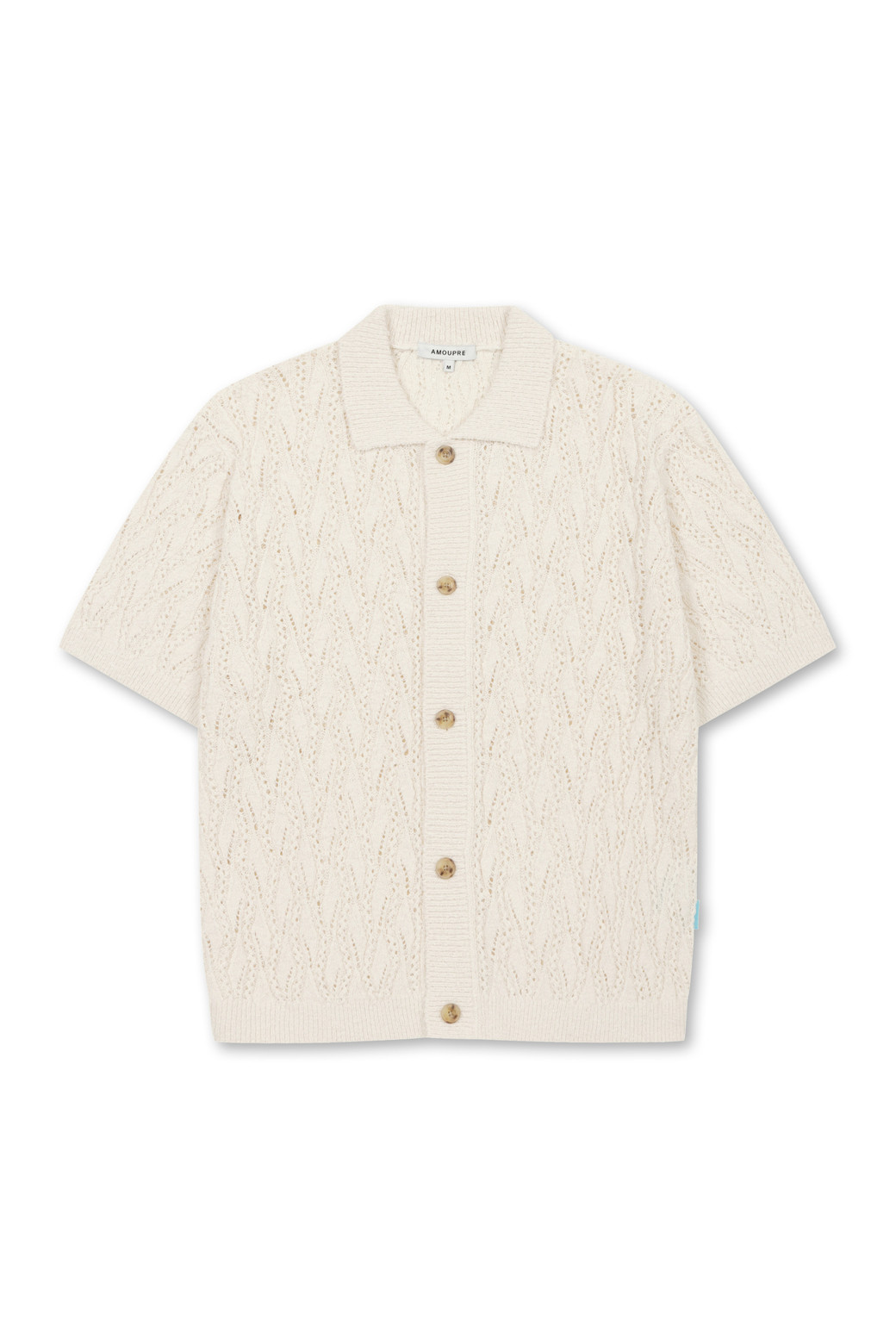 AMOUPRE - 가디건 - Short Sleeve Cardigan (Ivory)