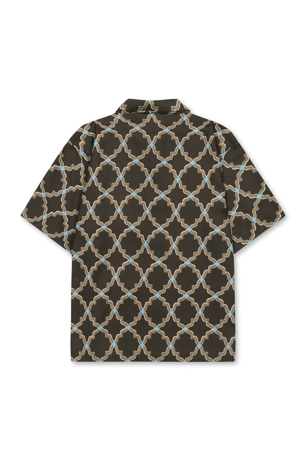AMOUPRE - 반팔셔츠 - Divine Grace Pattern Shirt (Brown)