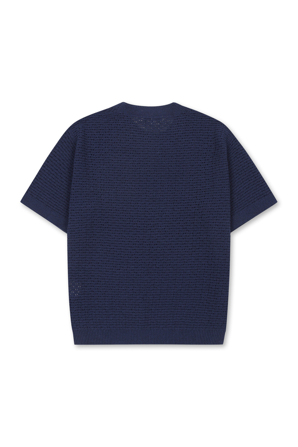 AMOUPRE - 스웨터 - Crew Neck Short Sleeve (Navy)