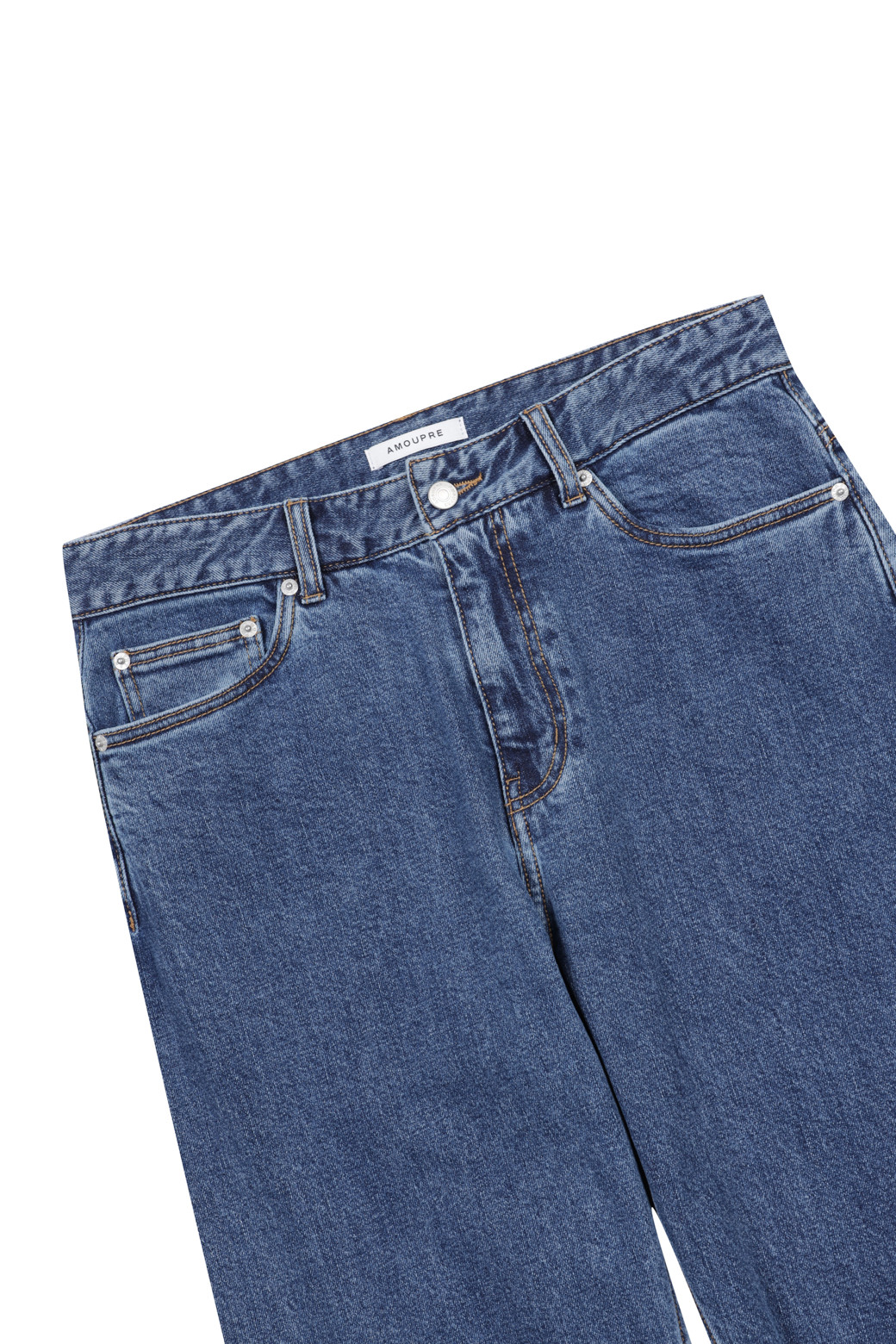AMOUPRE - 데님 - Signature Tapered Denim (Dark Blue)