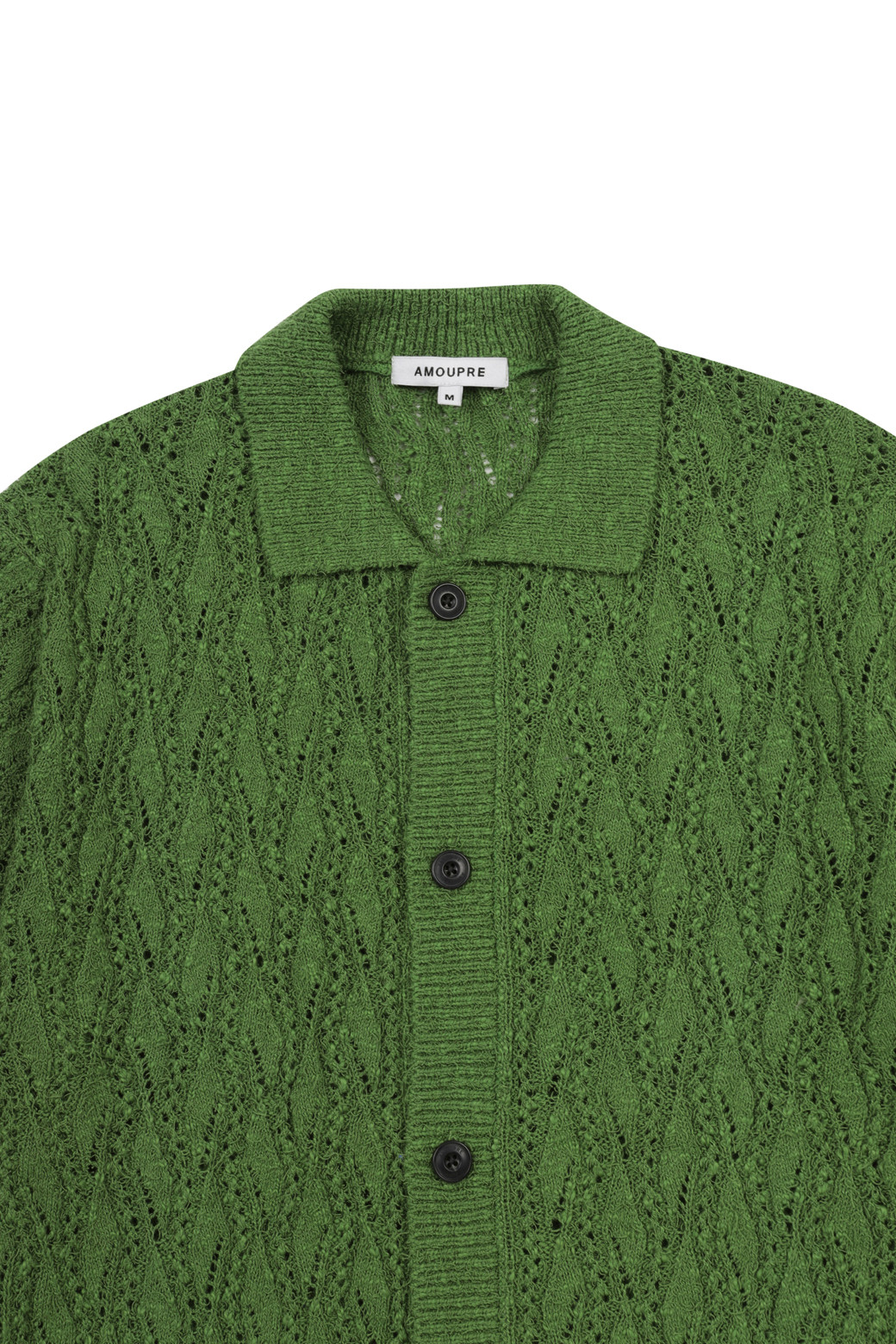 AMOUPRE - 가디건 - Short Sleeve Cardigan (Green)