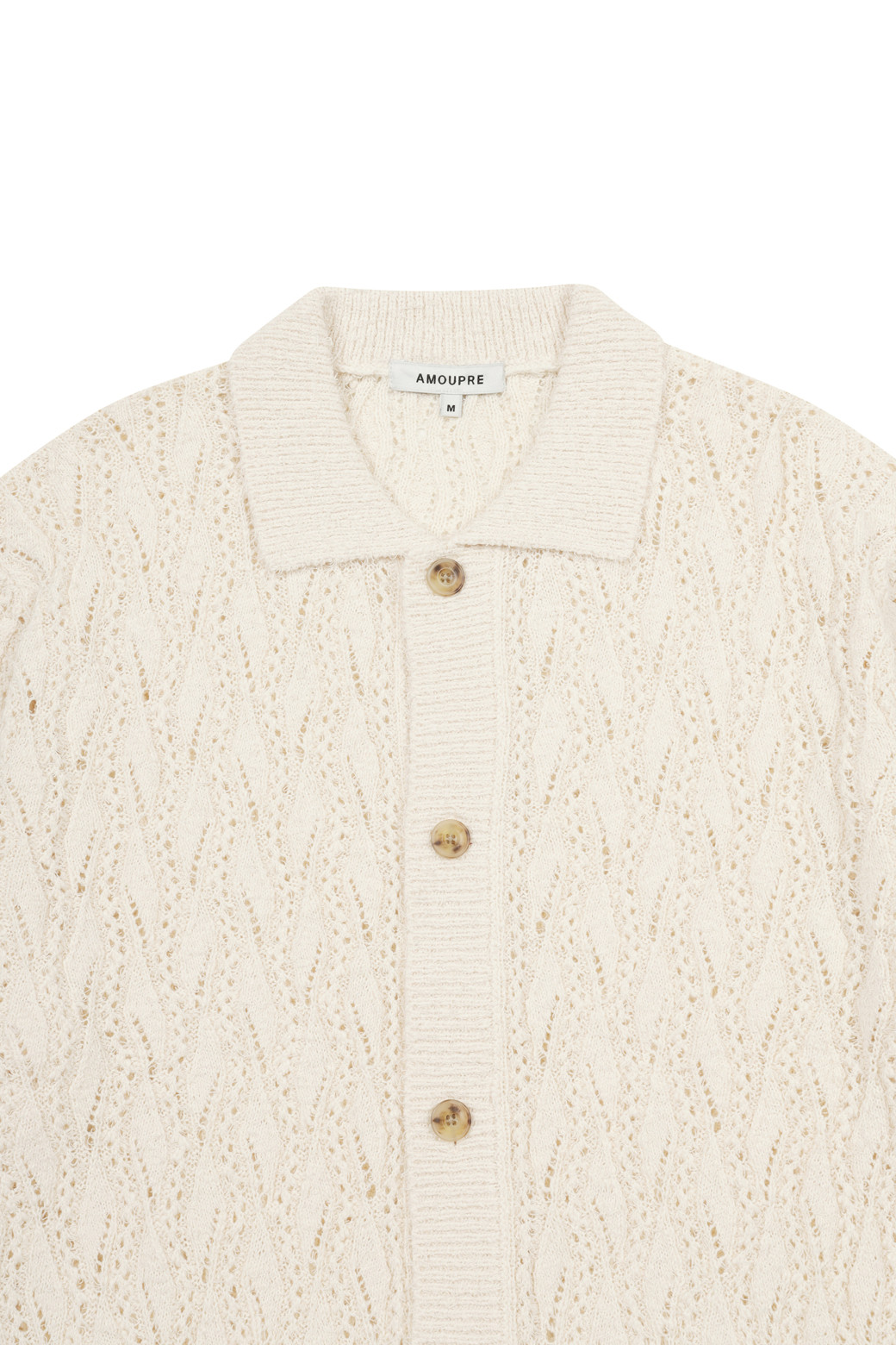 AMOUPRE - 가디건 - Short Sleeve Cardigan (Ivory)