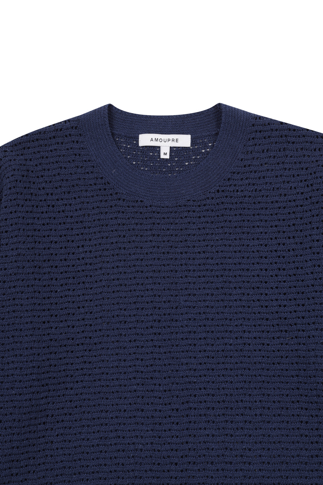 AMOUPRE - 스웨터 - Crew Neck Short Sleeve (Navy)