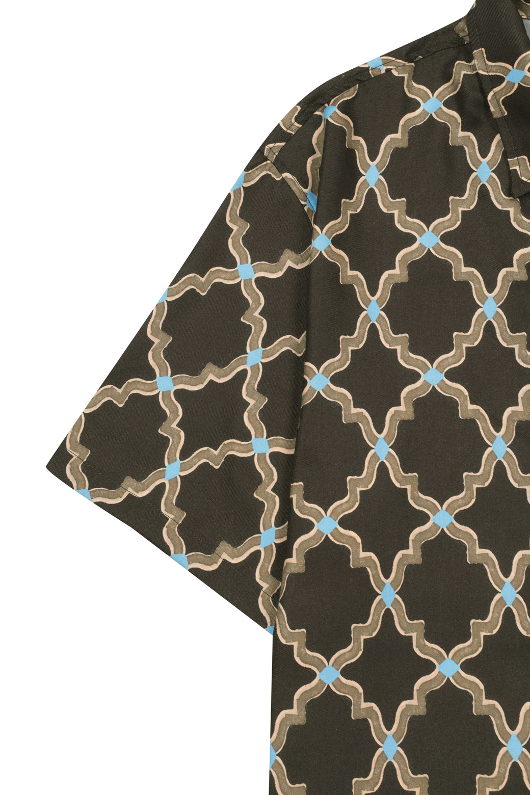 AMOUPRE - 반팔셔츠 - Divine Grace Pattern Shirt (Brown)